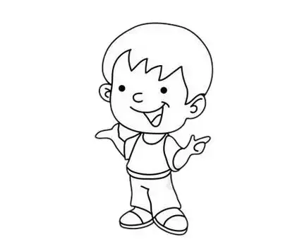 小男孩简笔画简单画法步骤图片大全