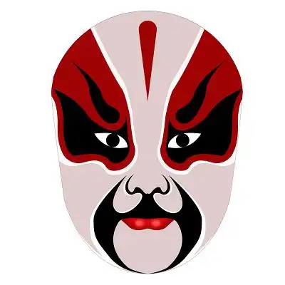 手绘卡通刘备脸谱