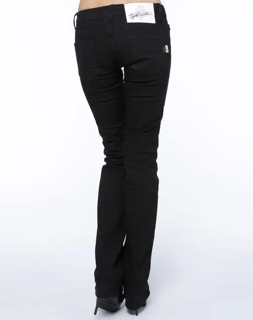 just cavalli 女款黑色休闲长牛仔裤