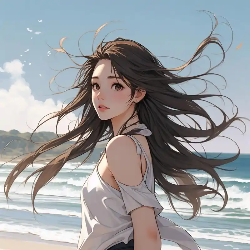 98海边清新女生头像78干净气质