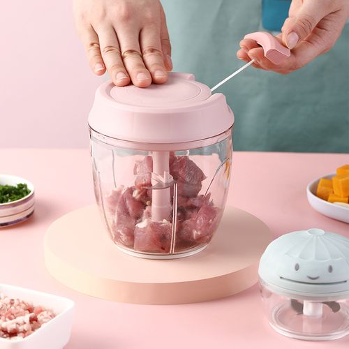 居家家搅拌机家用厨房迷你你手拉式捣蒜蒜泥绞肉多功能切菜器