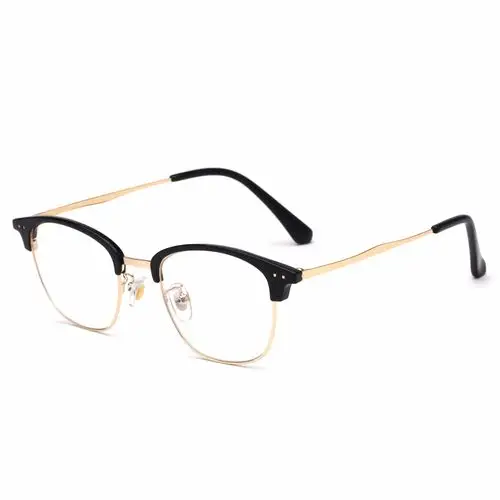 欧莱欧9019眉毛眼镜框 复古金属半框开球近视眼镜架2018新款男女