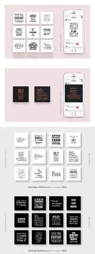 instagram纯文字英文字体排版-窝窝素材站