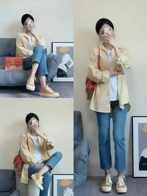 ootd春季休闲撞色穿搭干净简约