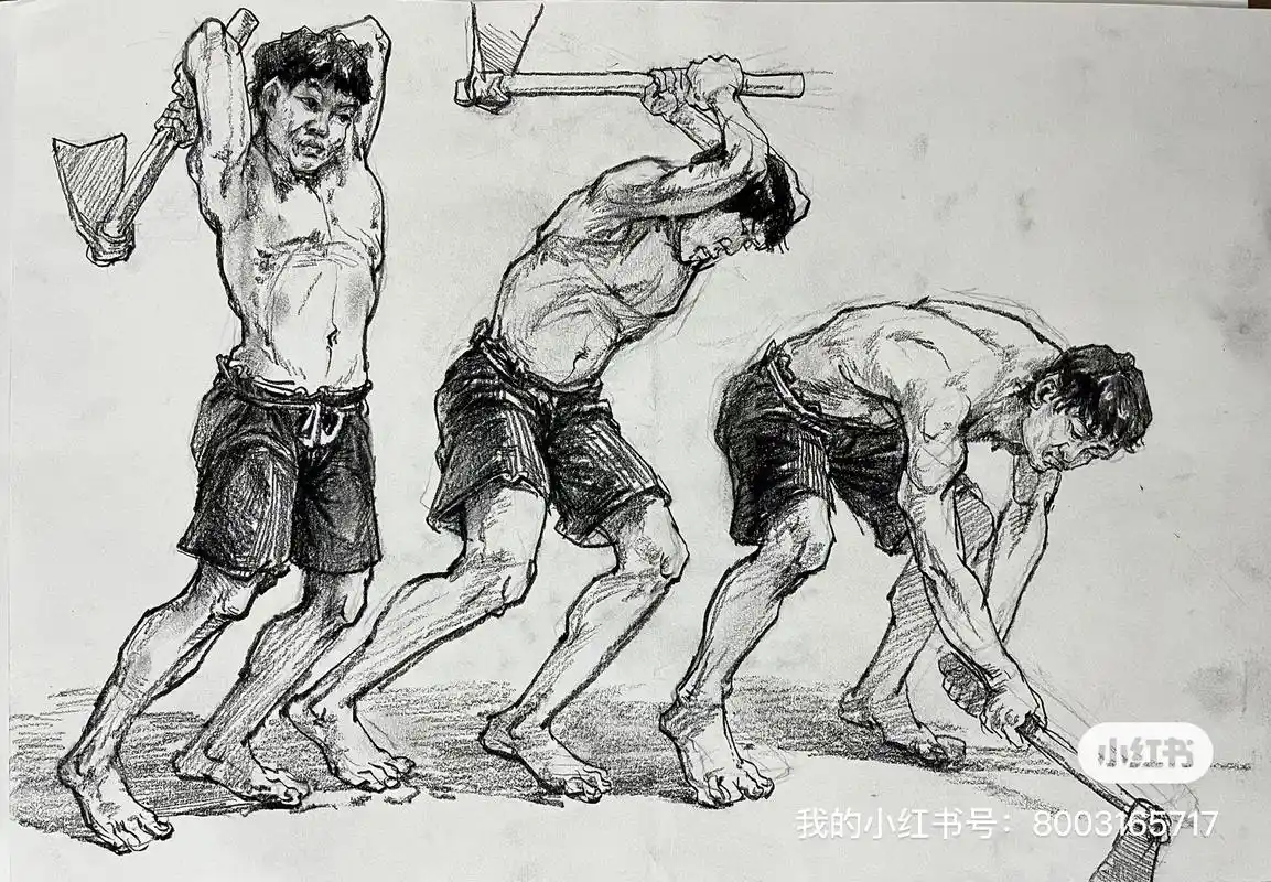 三个连续动作#速写默写#命题创作#联考改革速写 #一起学画 - 抖音