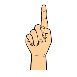 用手指指签上孤立的白色背景插画