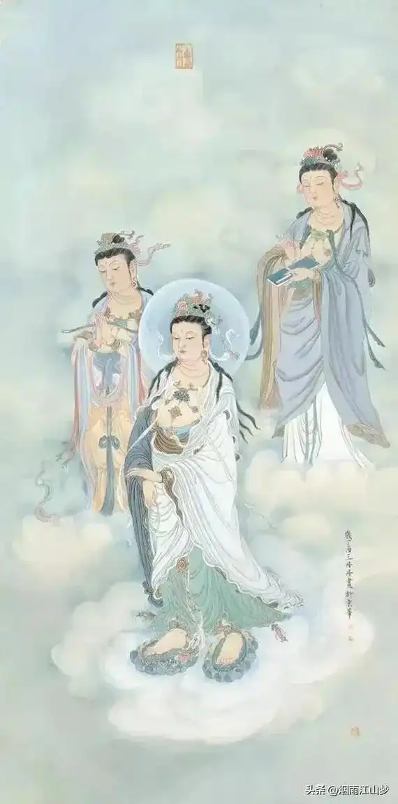 礼赞《三大士》画像 观音,文殊,普贤三大菩萨. 见贤思齐,当学