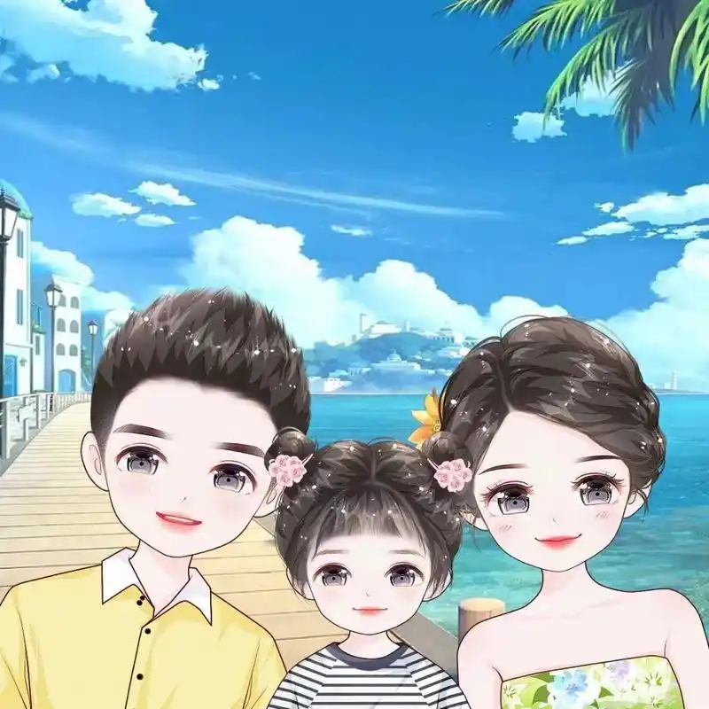 超可爱的一家三口头像/幸福一家人