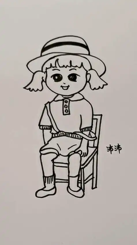 坐着的小女孩简笔画坐着的小女孩简笔画侧面