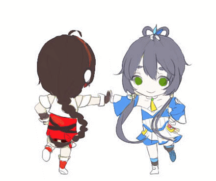 洛天依##乐正绫#洛吃货和阿绫跳舞跳呀跳呀一二一,她们在跳圆圈舞呀