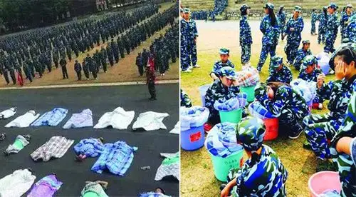 被罚裹棉被晒太阳 只因军训内务不合格