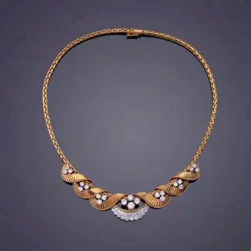 1940年代梦宝星mauboussin黄金钻石项链