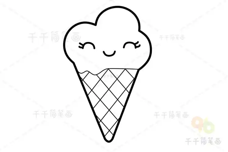 草莓味的冰淇淋简笔画这么画
