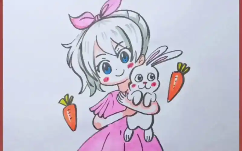 动漫人物临摹(4)兔子与少女