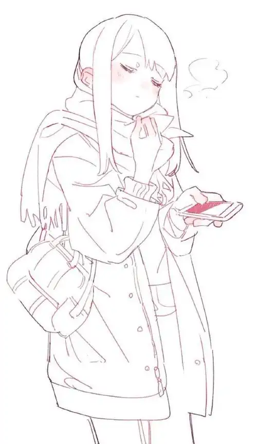 来自插画师 あすぱら的线稿参考动漫绘画中,线稿是构建角色形象的基础