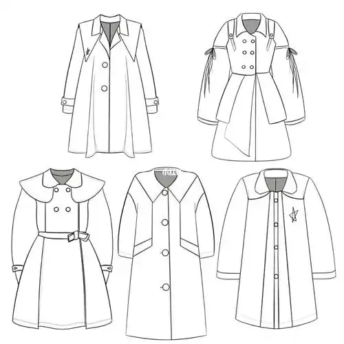 女装大衣外套款式图练习
