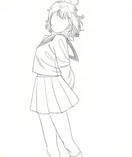 sai板绘临摹人体动态线稿