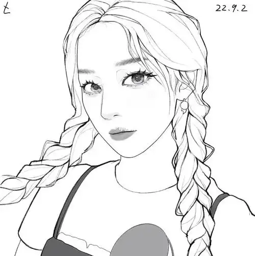 人像线稿练习打卡第八张画了一张柳姐06#l的练习打卡