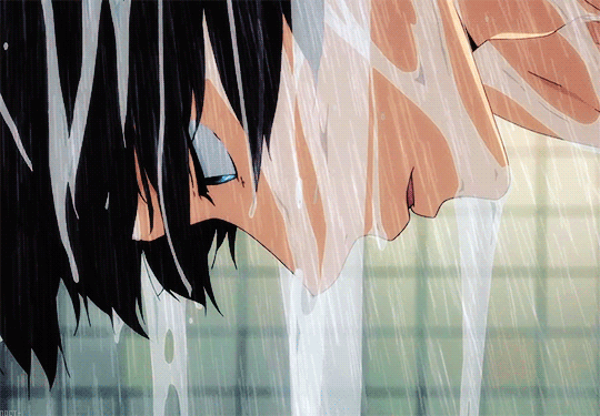 动漫男孩注视淋雨gif动图_动态图_表情包下载_soogif