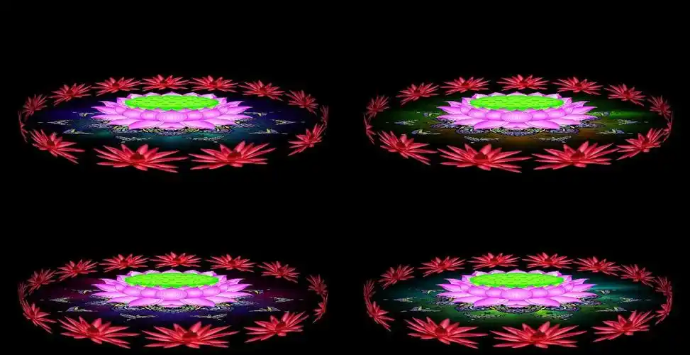 带透明通道唯美大气佛教旋转莲花台视频素材