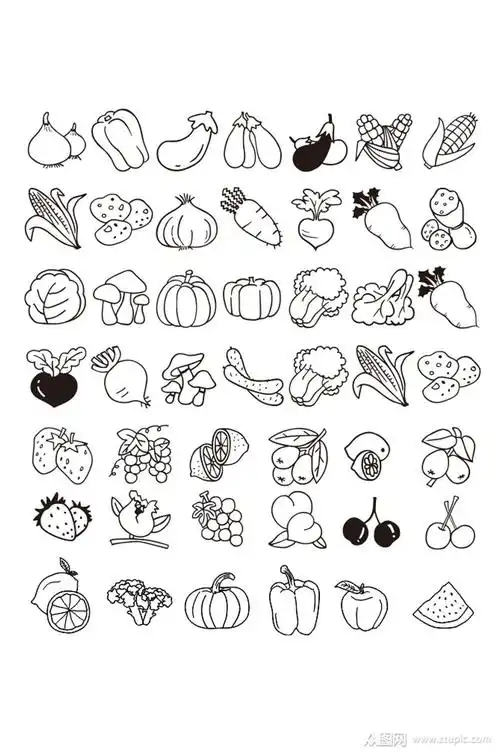 创意水果蔬菜简笔画