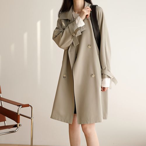 嘉茱莉2021年新款今年风衣女中长款小个子高级感外套春秋气质流行