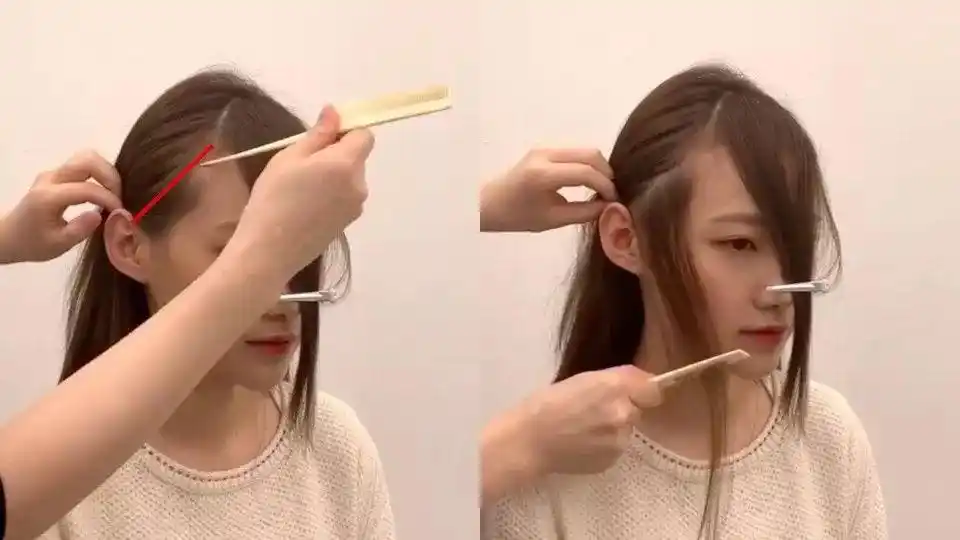 发型师分享实用的剪瘦脸刘海技巧!手残也能一次上手