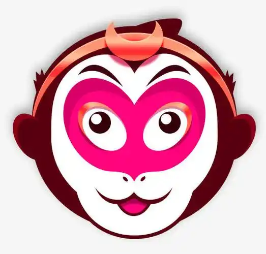 卡通猴子脸谱装饰图案