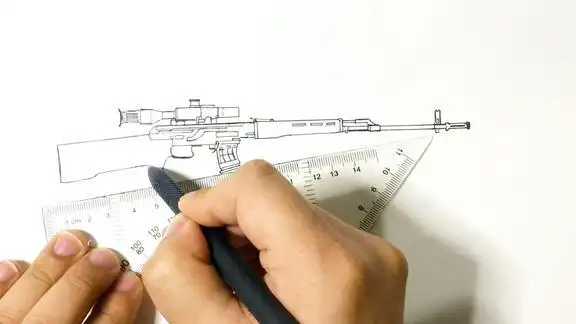 画一款世界出名的狙击步枪几乎与ak47突击步枪一样