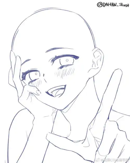 绘画超话#绘画素材##绘画参考#转自twi:dahan_illust,单人模板参考