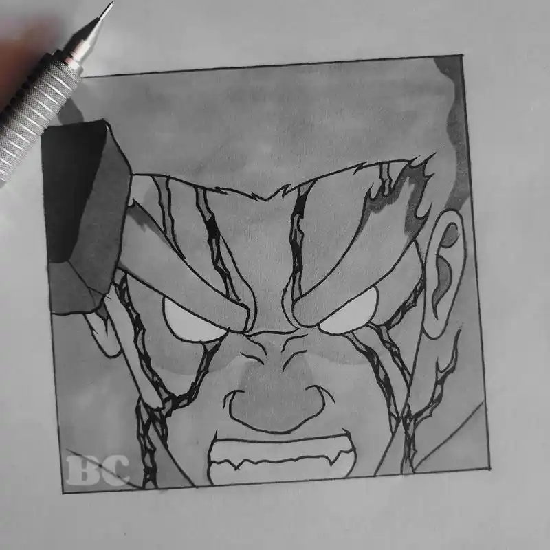 "木叶的红色猛兽即将登场"#迈特凯 #死门凯 #手绘教程 # - 抖音