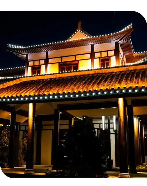 led瓦楞灯户外防水公园景观凉亭装饰瓦片灯建筑外墙屋顶黄色射灯 6w