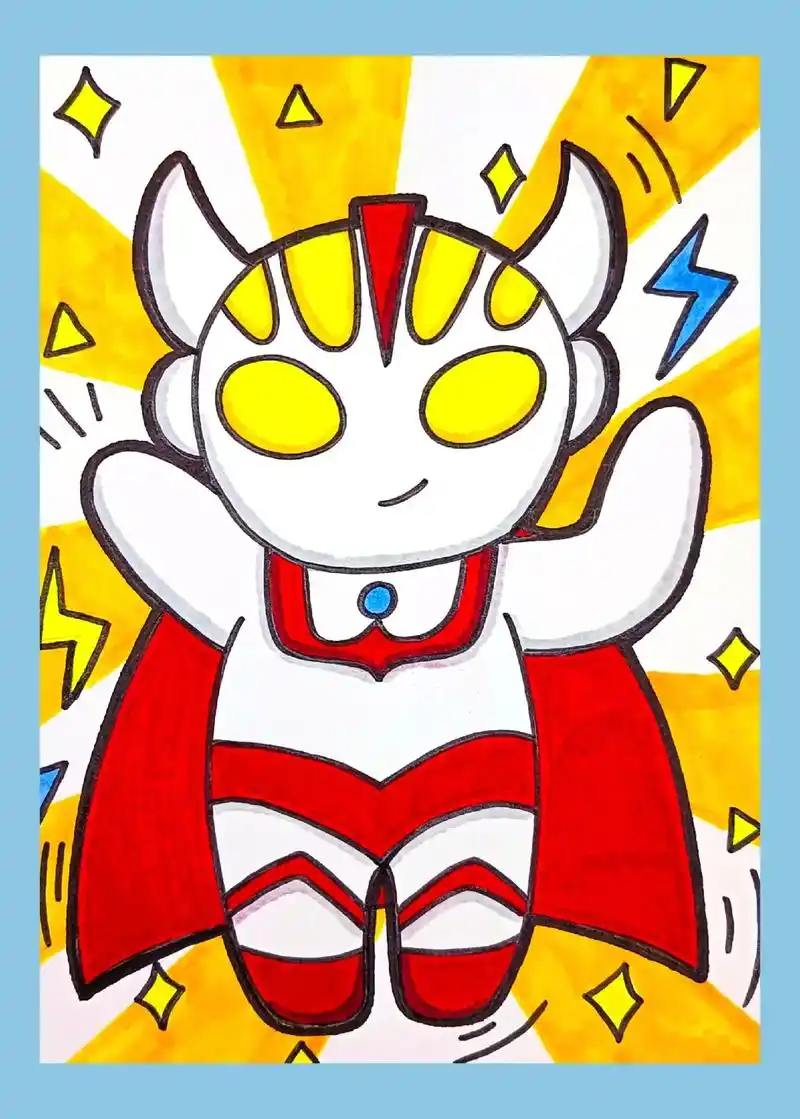 简笔画 奥特曼#手绘 #画画 #每日一画 # - 抖音