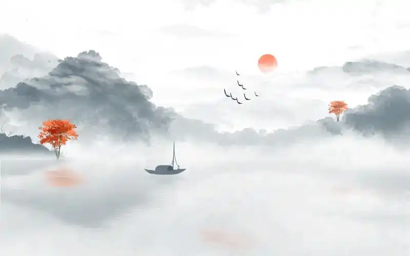 中国风水墨古风山水背景gif动态图水墨背景