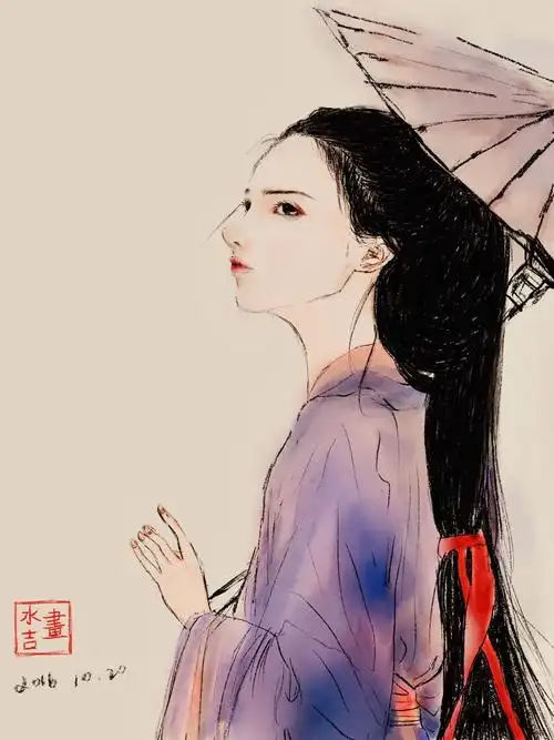 ipad绘画 古风女 人物侧脸练习