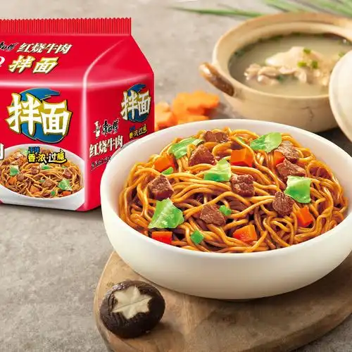 康师傅干拌面袋装整箱泡面红烧牛肉方便面多口味混搭拌面速食夜宵