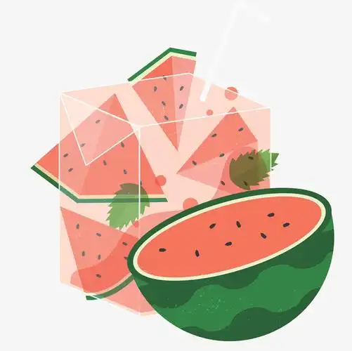 彩色创意冰镇西瓜元素