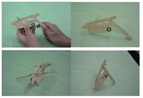 用雪糕棒创造的连杆结构精致小巧又好玩这个发射技巧可能有一定难度对