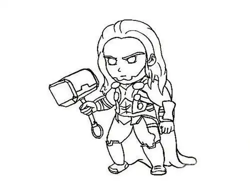 漫威英雄之雷神简笔画教程一步步教你画出可爱的q版