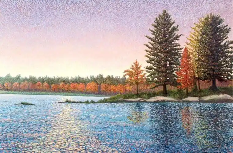 请带上童话滤镜的瞳孔点彩风景油画分享