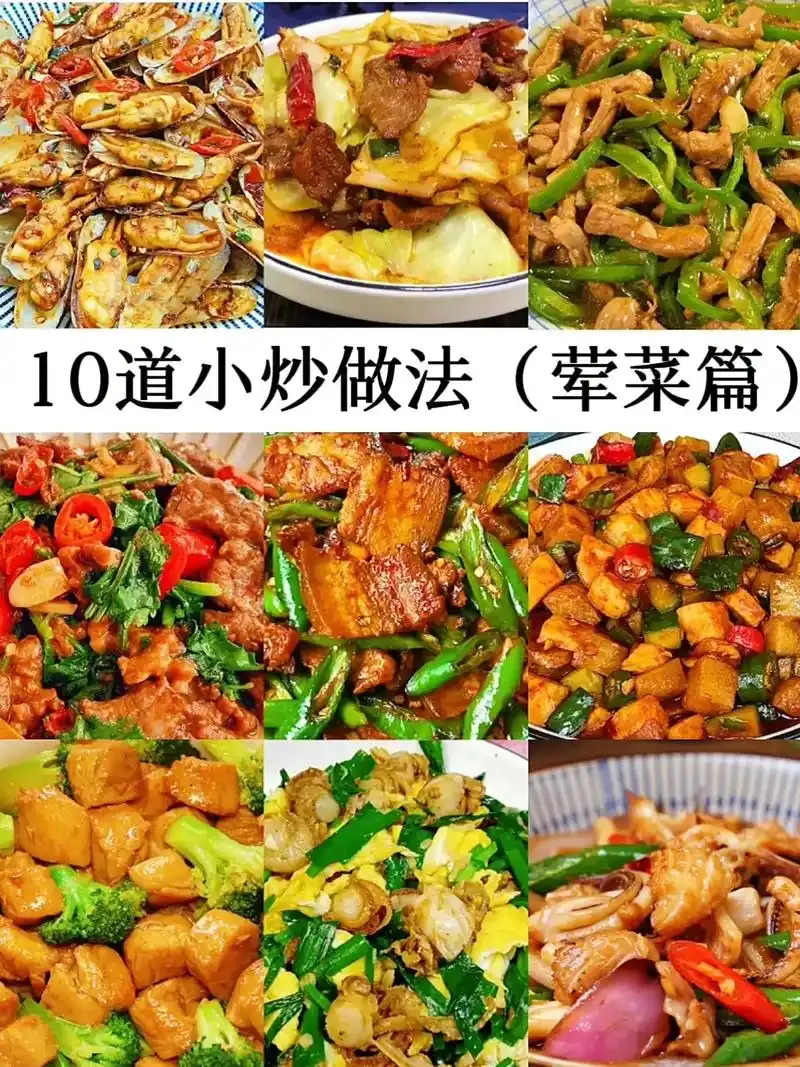 美味巨下饭的10道家常小炒(荤菜篇)#小炒肉 #小炒 #家常 - 抖音