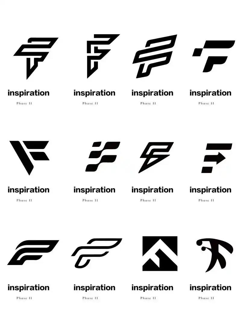 英文字母logo设计参考——第六期(f).#设计分享 #视觉 - 抖音