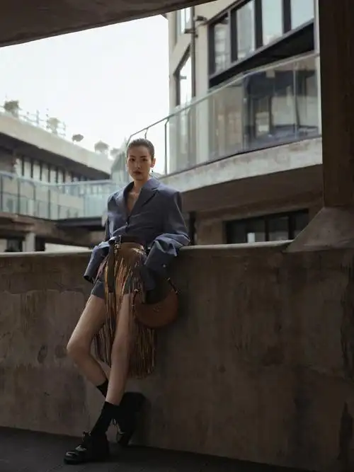 ii 展览的(我家)@刘雯选择了一套来自品牌2024春夏的西装短裤套装