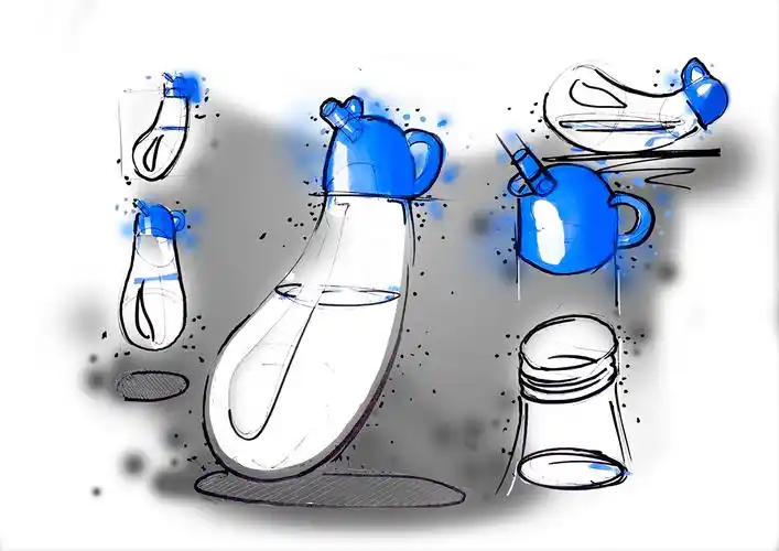 草图车间给一组人物在产品中使用场景的过程图