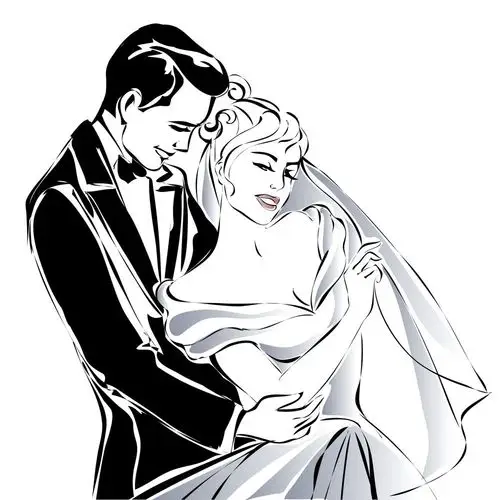 幸福的卡通夫妻