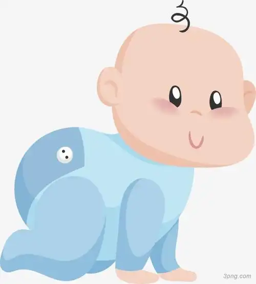 婴儿开心害羞呆萌婴儿爬着的婴儿婴儿儿童六一儿童节卡通儿童61儿童节