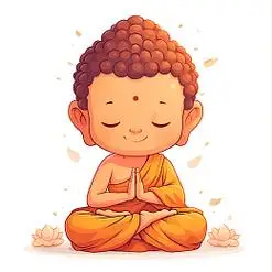 卡通双手合十佛祖祈福形象