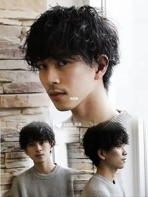 男生烫发湿感发型,好打理不