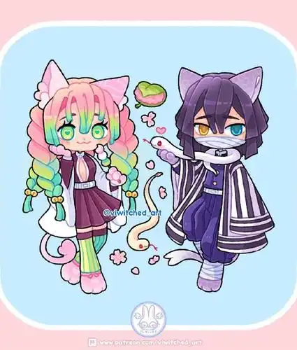 呆萌版《鬼灭之刃》同人,全员猫咪形象,弥豆子可爱到极致
