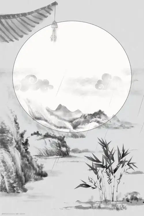 墨香 毛笔 水墨 山水 古风 简约 清新 禅意 宁静 淡雅